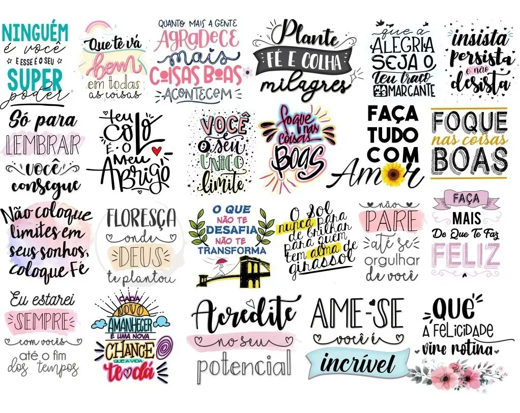 Kit Arquivos Digitais Lettering Frases Motivacionais Png 3 Kit Arquivos Digitais Lettering Frases Motivacionais Png - Imagem 3