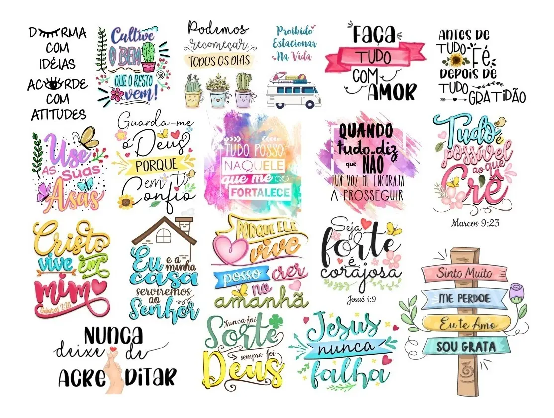 Kit Arquivos Digitais Lettering Frases Motivacionais Png 2 Kit Arquivos Digitais Lettering Frases Motivacionais Png - Imagem 2
