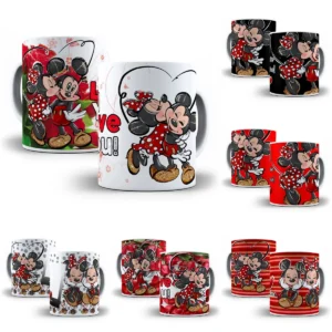 30 Designs Românticos de Mickey e Minnie para Canecas