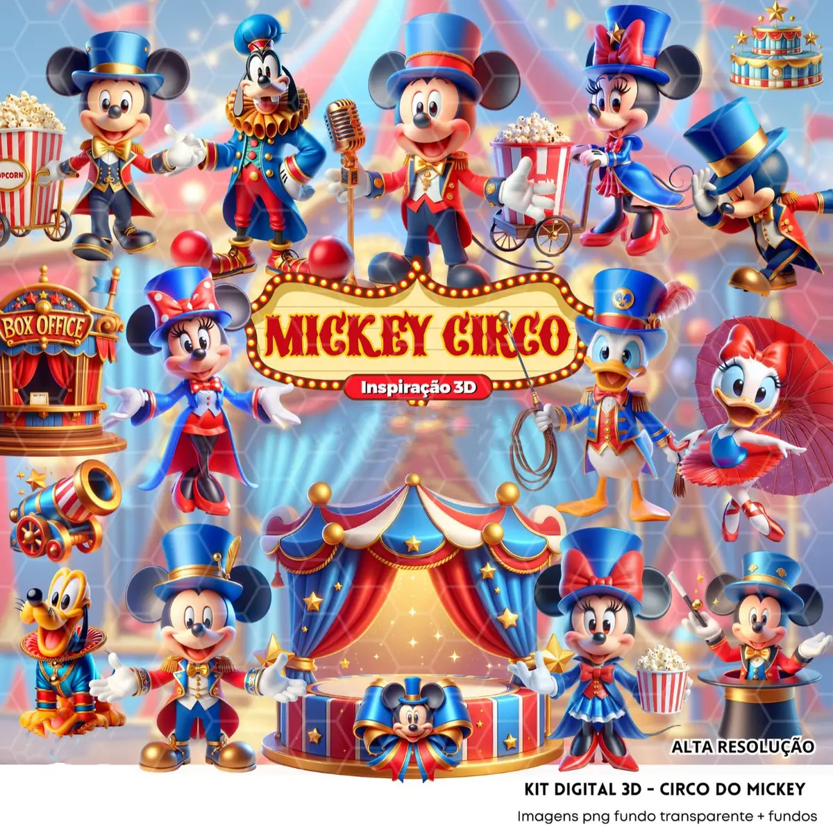 Pacote Completo de Artes do Mickey Circo em PNG 1 Pacote Completo de Artes do Mickey Circo em PNG