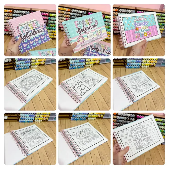 Livro PDF de Colorir: Frases Fofinhas para Relaxar - Imagem 2