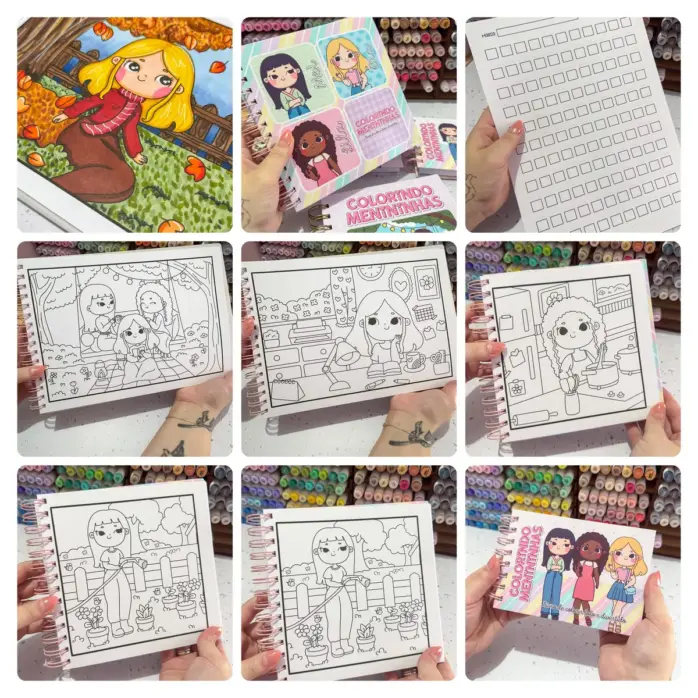 Livro de Colorir Digital: Menininhas em PDF - Imagem 3