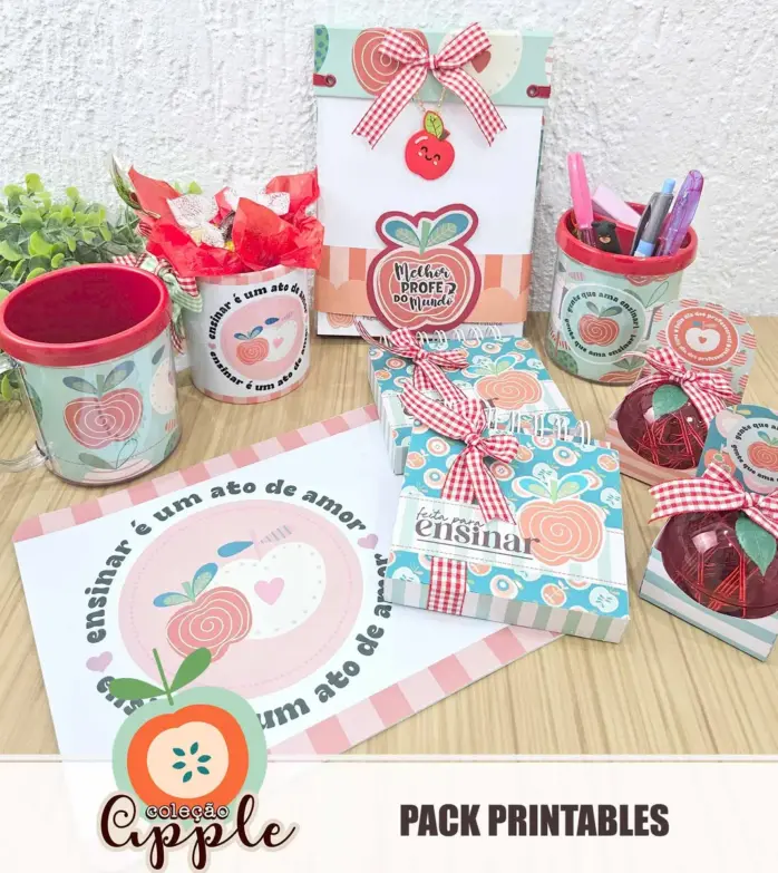Kit Maçãs Polly Professores Arquivo Digital Personalizado
