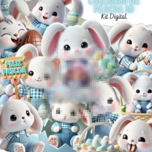 Arquivo PNG Coelhinha da Páscoa Azul 3D 18 35357 001