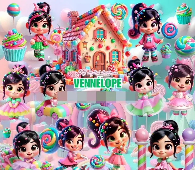 Kit Vanellope von Schweetz PNG para Personalizados Digitais 1 Kit Vanellope von Schweetz PNG para Personalizados Digitais