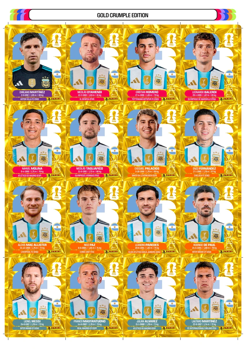 Todas Figurinhas Douradas Copa do Mundo 2026 para Imprimir 2 Todas Figurinhas Douradas Copa do Mundo 2026 para Imprimir - Imagem 2