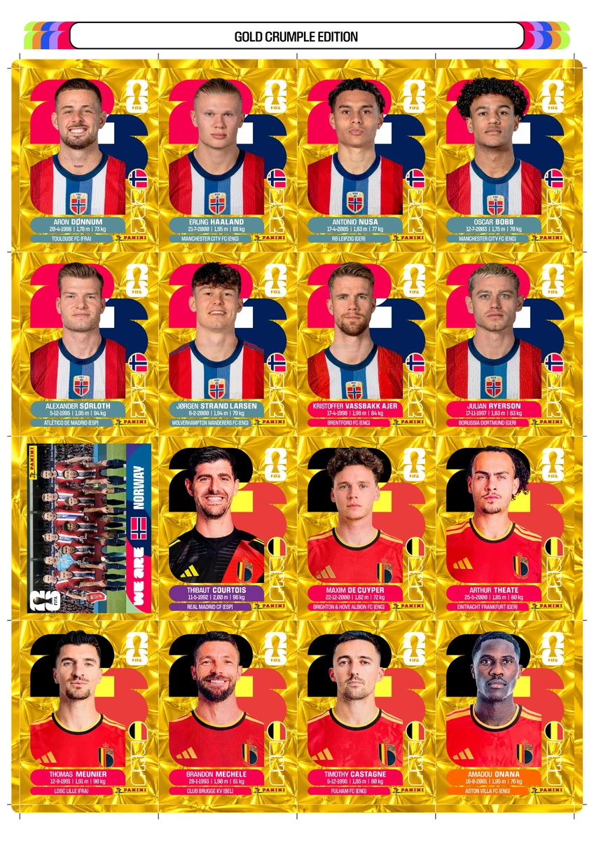 Todas Figurinhas Douradas Copa do Mundo 2026 para Imprimir 9 Todas Figurinhas Douradas Copa do Mundo 2026 para Imprimir - Imagem 9
