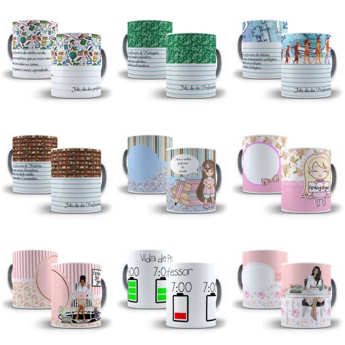 45 Artes Para Caneca Professor Editável Em Corel