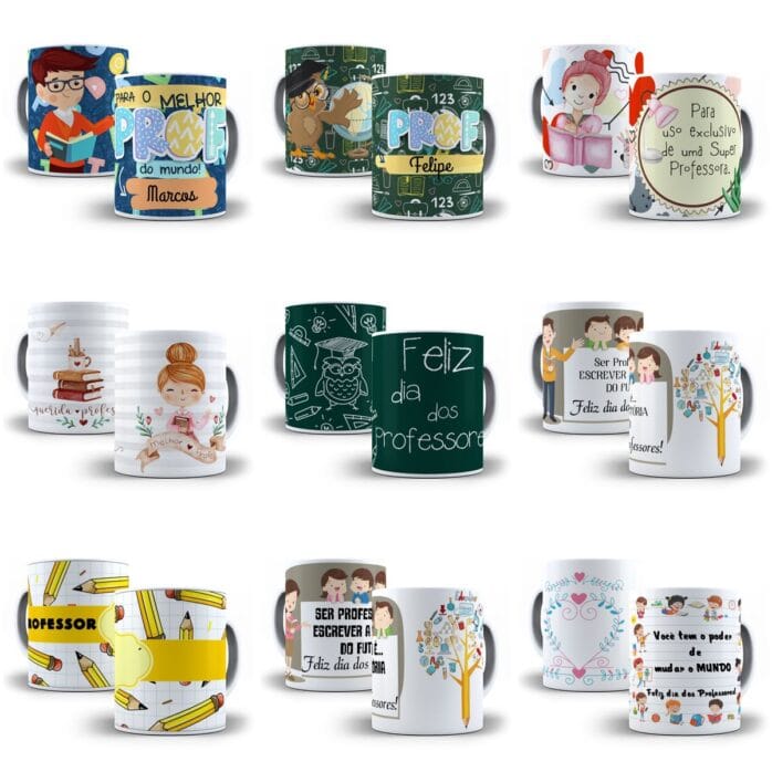 45 Artes Para Caneca Professor Editável Em Corel