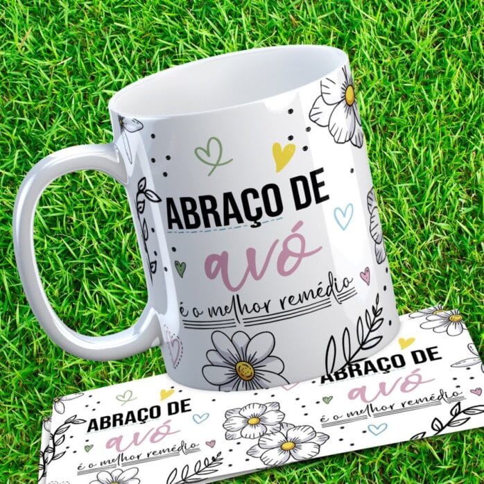 5 Artes Canecas Dia dos Avós Amor Eterno - Png e Corel