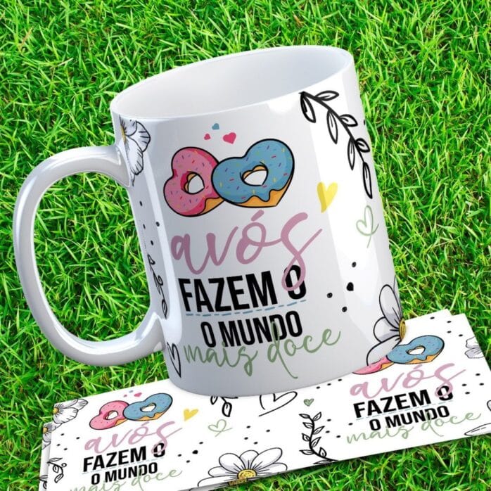 5 Artes Canecas Dia dos Avós Amor Eterno - Png e Corel