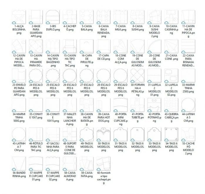 60 Moldes Limpos Scanncut Festa Pronta Silhouette Studio