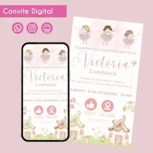 Convite Digital Jardim das Fadas para Festa Infantil 9 68459