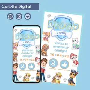 Convite Digital Patrulha Canina para Aniversário de Menino 14 68603