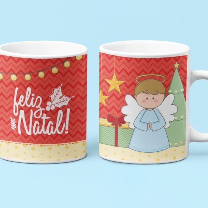 8 Estampas Artes Para Caneca Sublimação Natal Feliz  Em Png