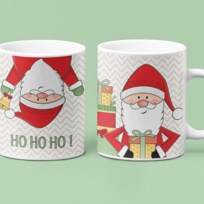 8 Estampas Artes Para Caneca Sublimação Natal Feliz  Em Png
