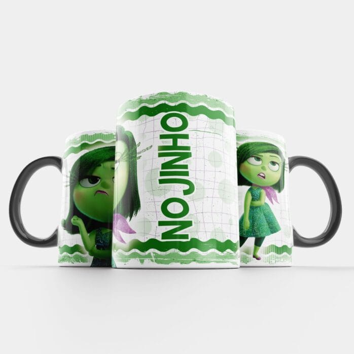 9 Artes Caneca Divertida-Mente 2 Nojinho Alegria Medo Raiva