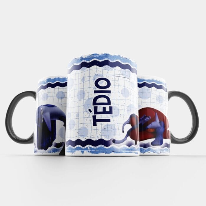 9 Artes Caneca Divertida-Mente 2 Nojinho Alegria Medo Raiva