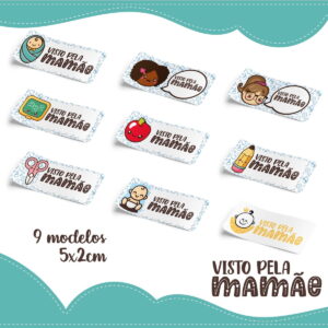 Adesivos Visto pela Mamãe Menino e Menina Digital 10 adesivo visto pela mamae menino e menina arquivo digital
