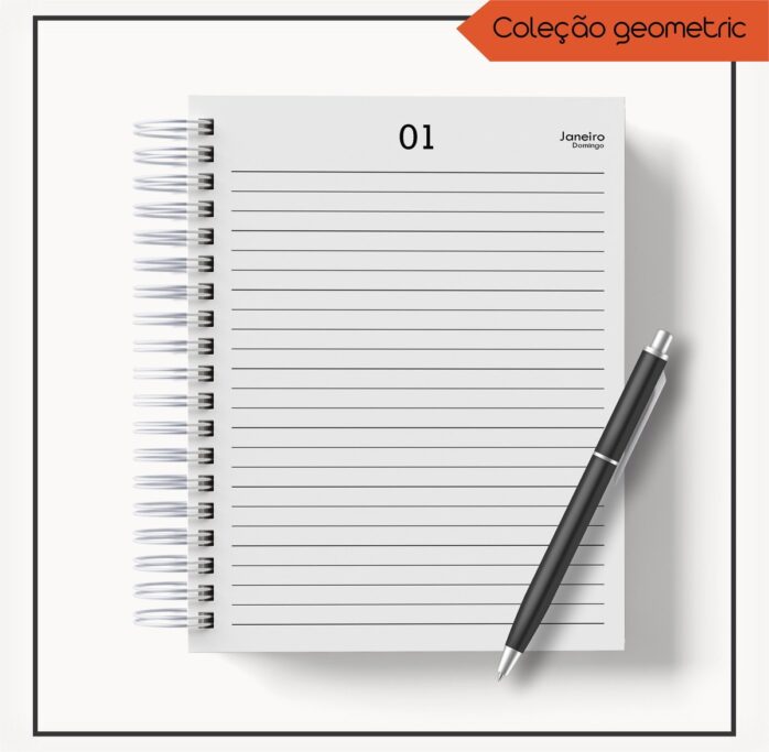 Agenda 2023 Masculina Geométrico Laranja