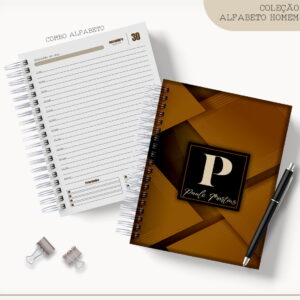 Agenda Masculina 2023 Digital para Personalizar e Imprimir 6 agenda 2023 masculina marrom arquivo digital