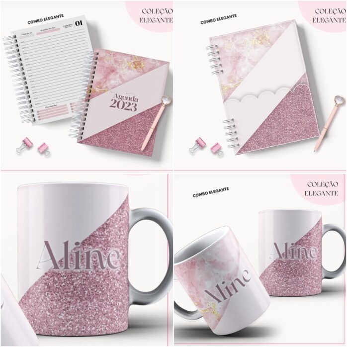 Agenda 2023 Rosa com Glitter