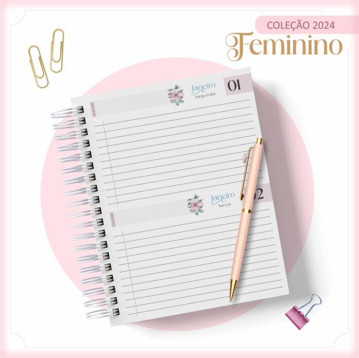 Agenda 2024 Floral Azul Gold
