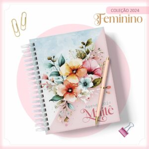 Agenda 2024 Floral e Rosa