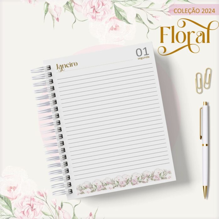Agenda 2024 Floral Rosa Clean