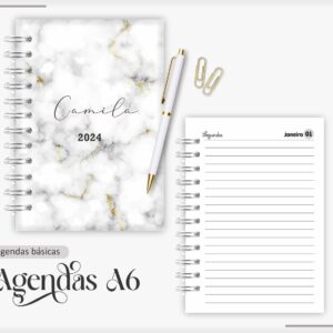 Agenda 2024 Marble Cinza