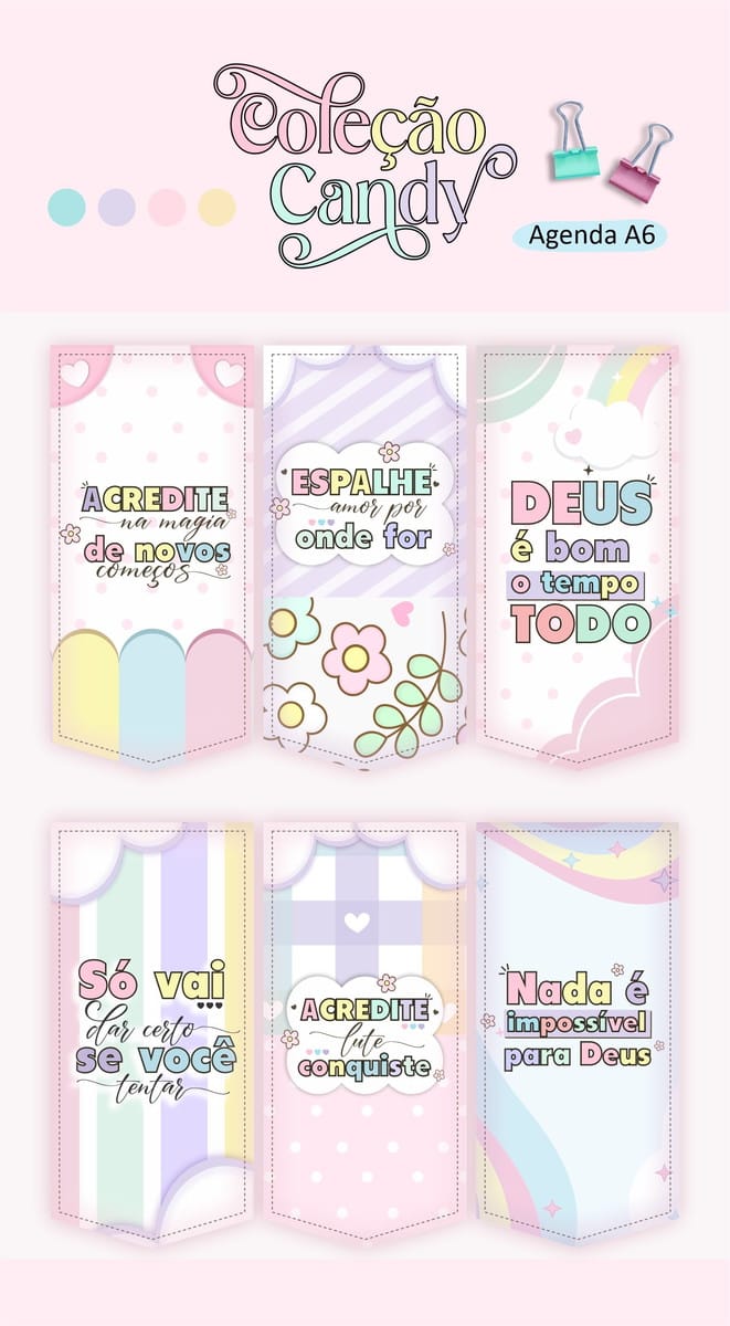 Agenda A6 Horizontal Digital com Tema Candy para Sublimação 3 Agenda A6 Horizontal Digital com Tema Candy para Sublimação
