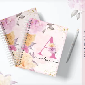Agenda Alfabeto Floral Rosa