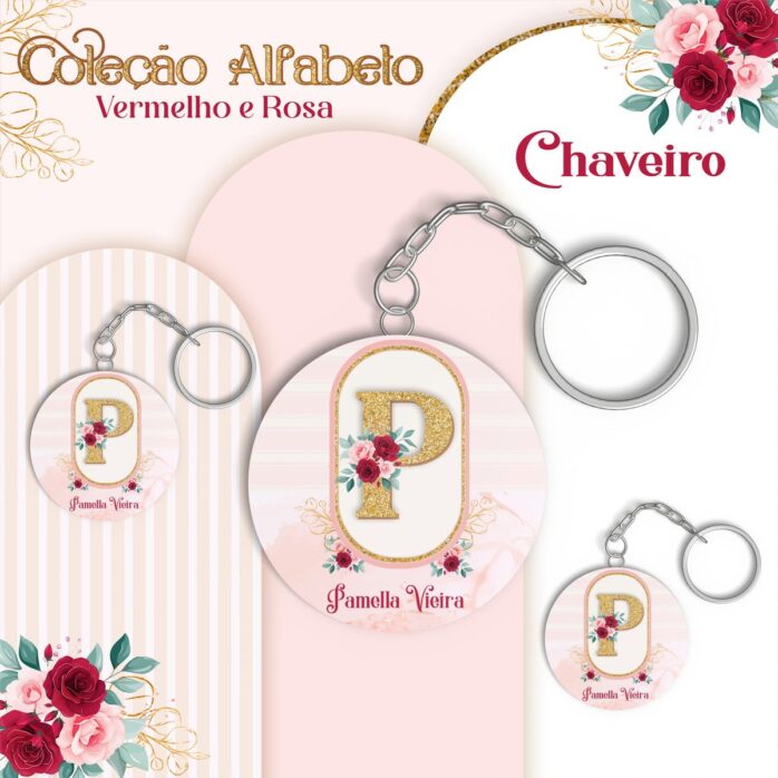 Agenda Alfabeto Vermelho e Rosa