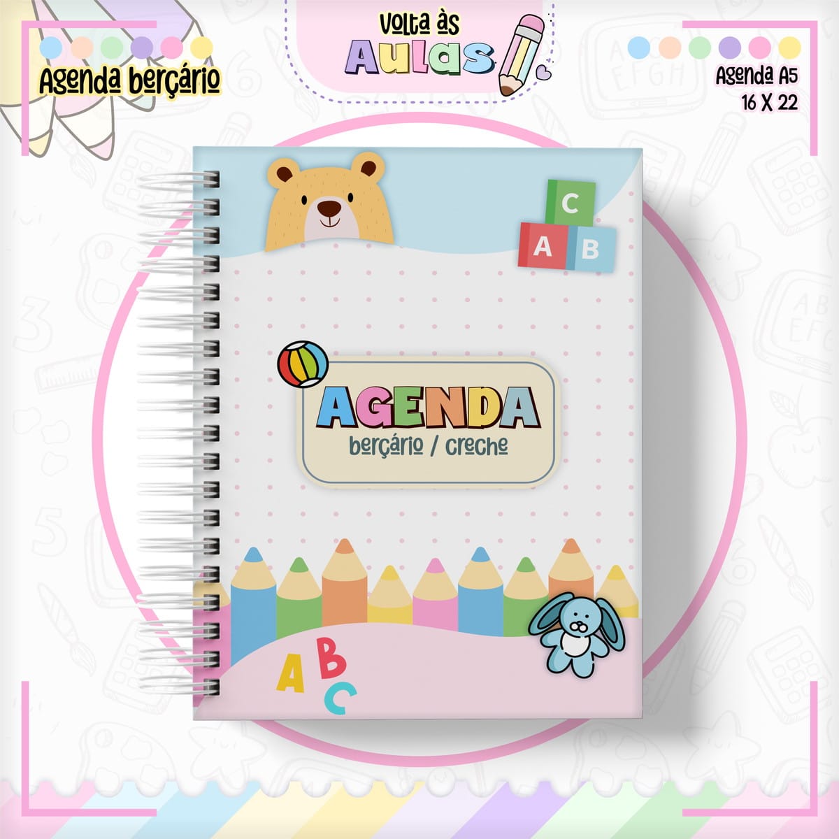 Agenda Berçário Digital para Imprimir e Encadernar 5 Agenda Berçário Digital para Imprimir e Encadernar - Imagem 5