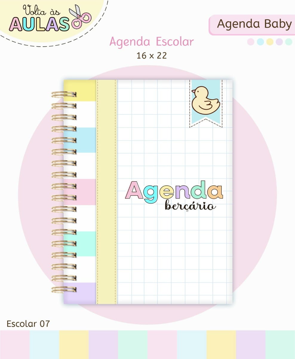 Agenda Berçário Baby Kit Digital A5 para Imprimir 1 Agenda Berçário Baby Kit Digital A5 para Imprimir