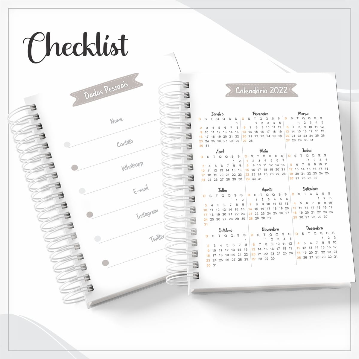 Agenda Checklist Masculina Digital A5 para Encadernação 3 Agenda Checklist Masculina Digital A5 para Encadernação - Imagem 3