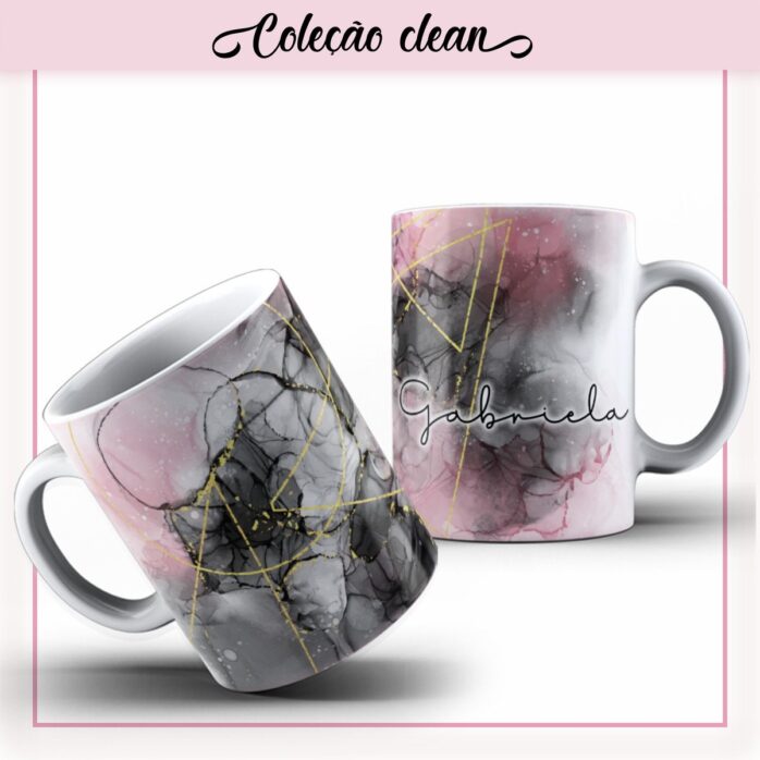 Agenda Clean Pink Black Datada 2023