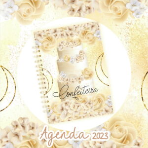 agenda datada 2023 floral confeiteira arquivo digital