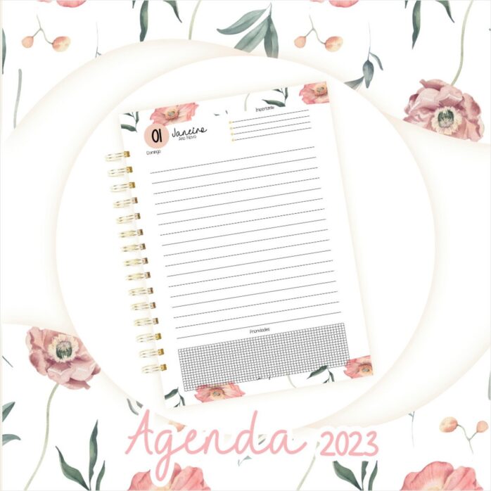 Agenda Datada 2023 Floral Rosinha