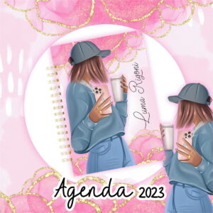 Agenda Datada 2023 Digital para Imprimir e Personalizar 12 agenda datada 2023 girl arquivo digital
