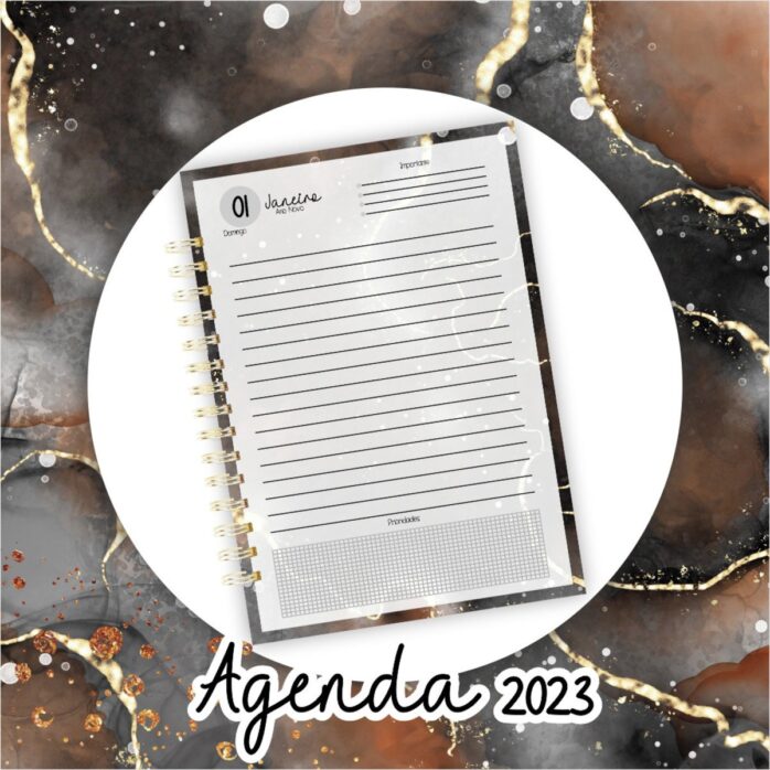 Agenda Datada 2023 Masculina Marmorizada