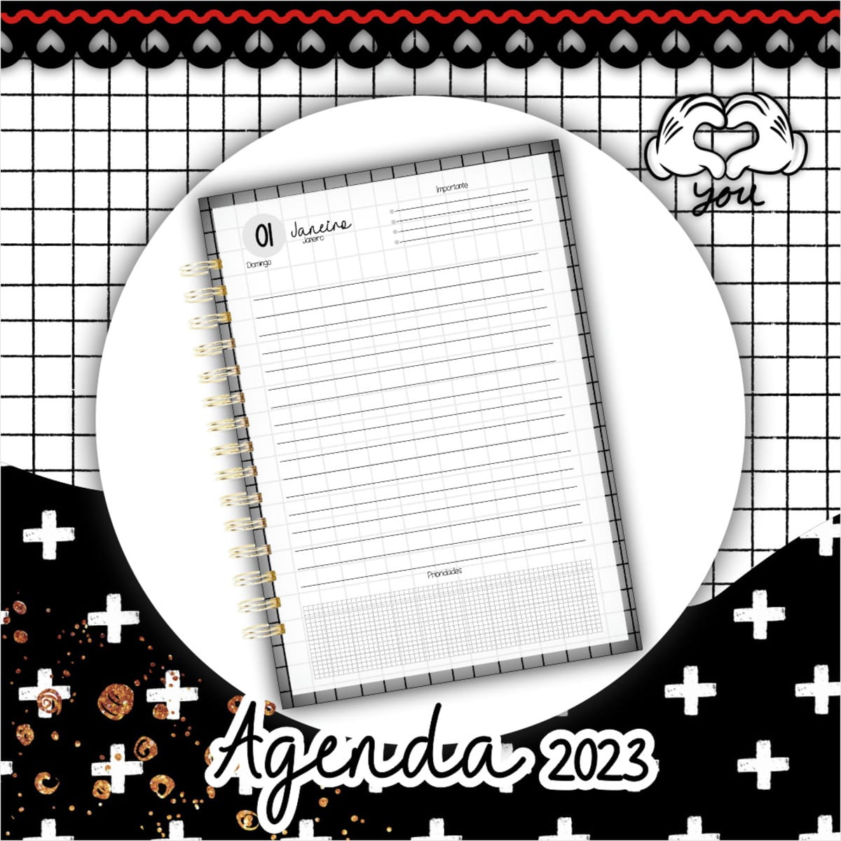 Agenda Datada 2023 Mickey e Minnie Arquivo Digital Editável 2 Agenda Datada 2023 Mickey e Minnie Arquivo Digital Editável - Imagem 2