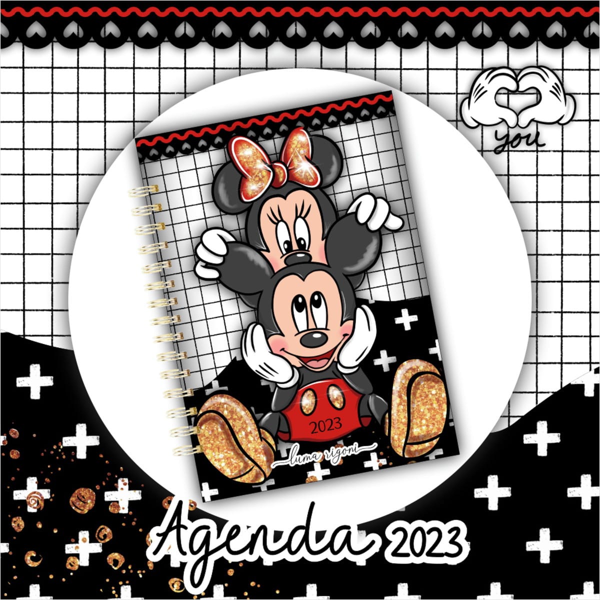 Agenda Datada 2023 Mickey e Minnie Arquivo Digital Editável 1 Agenda Datada 2023 Mickey e Minnie Arquivo Digital Editável