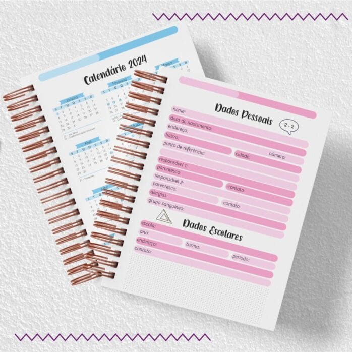 Agenda Escolar 2025 - Arquivos Encadernação
