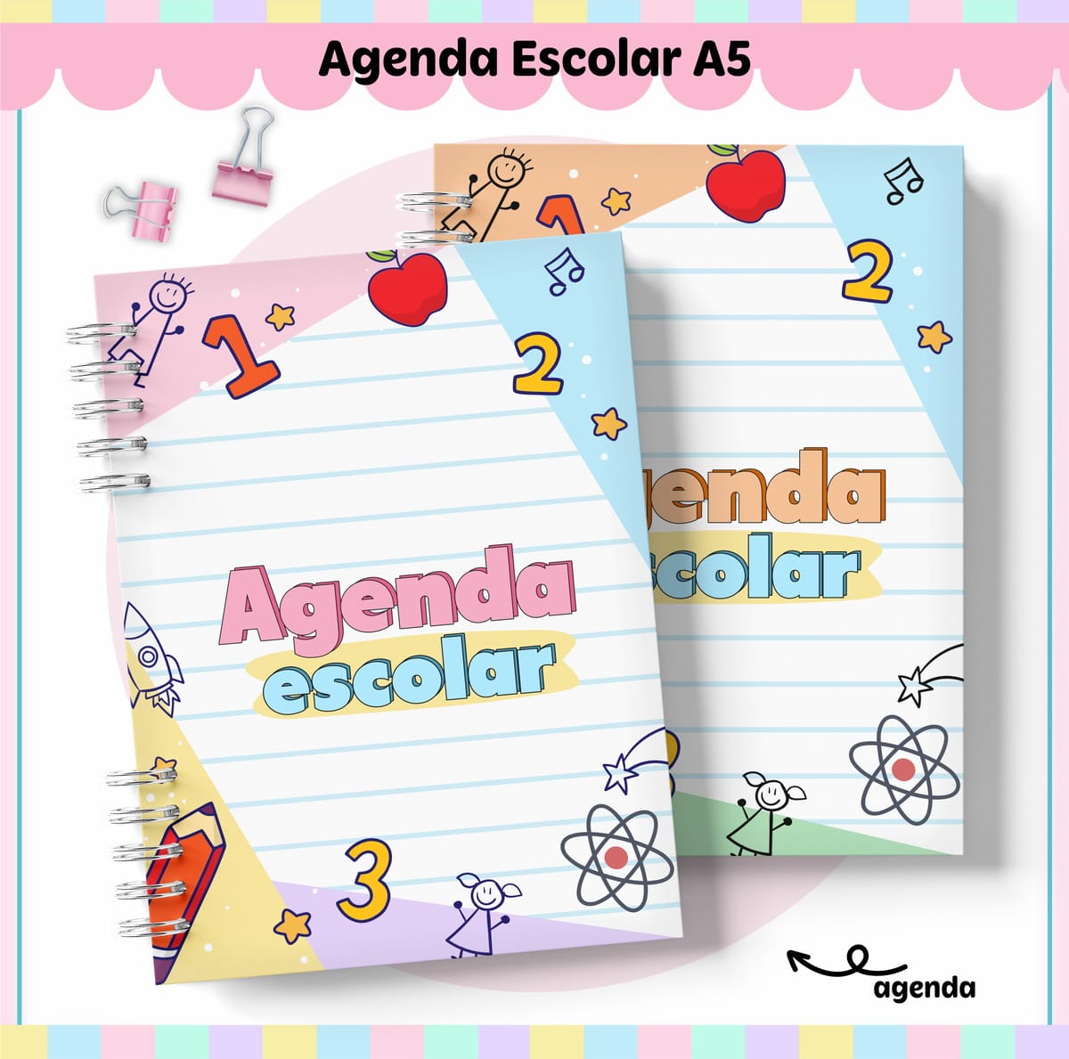 Agenda Escolar A5 Digital para Imprimir e Personalizar 1 Agenda Escolar A5 Digital para Imprimir e Personalizar