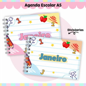 Agenda Escolar A6 Digital para Imprimir e Personalizar 7 Agenda Escolar A6 Digital para Imprimir e Personalizar