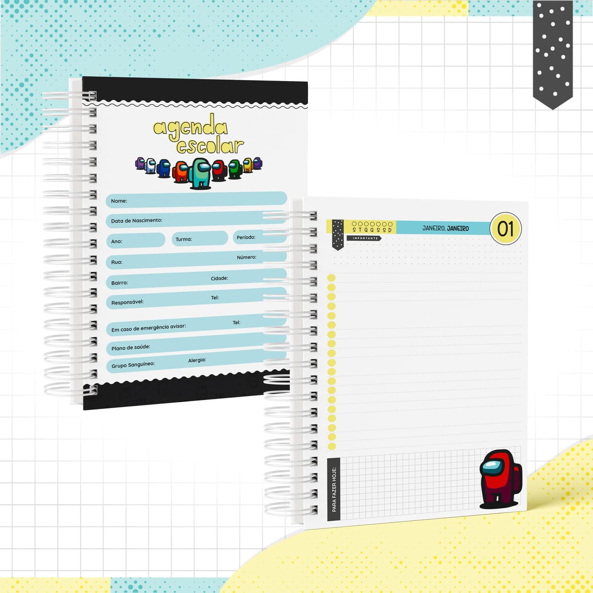 Agenda Escolar Among Us em PDF para Imprimir 2 Agenda Escolar Among Us em PDF para Imprimir - Imagem 2