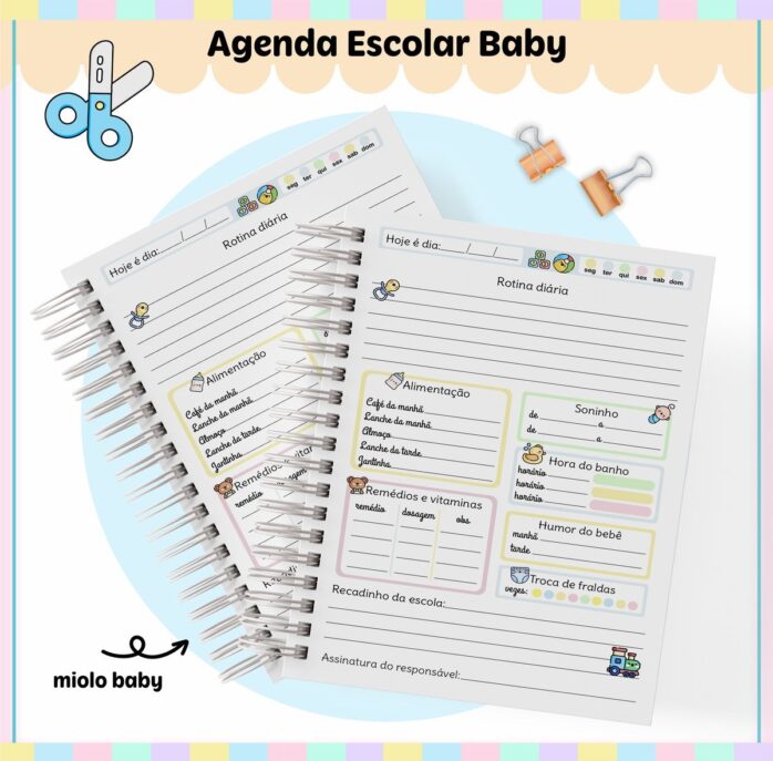 Agenda Escolar Baby Menina e Menino