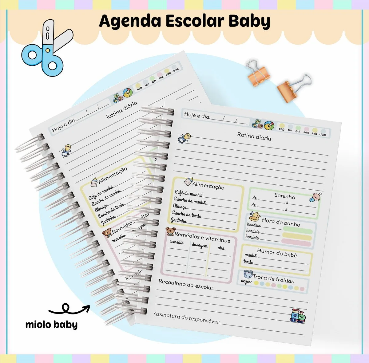 Agenda Escolar Baby Menina e Menino 4 Agenda Escolar Baby Menina e Menino
