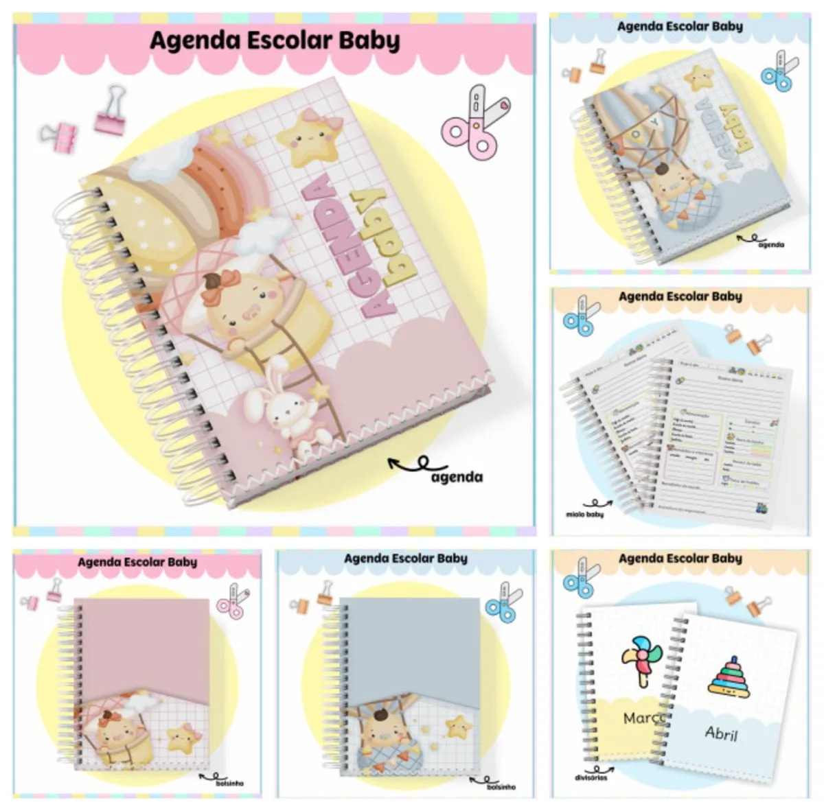 Agenda Escolar Baby Menina e Menino 1 Agenda Escolar Baby Menina e Menino